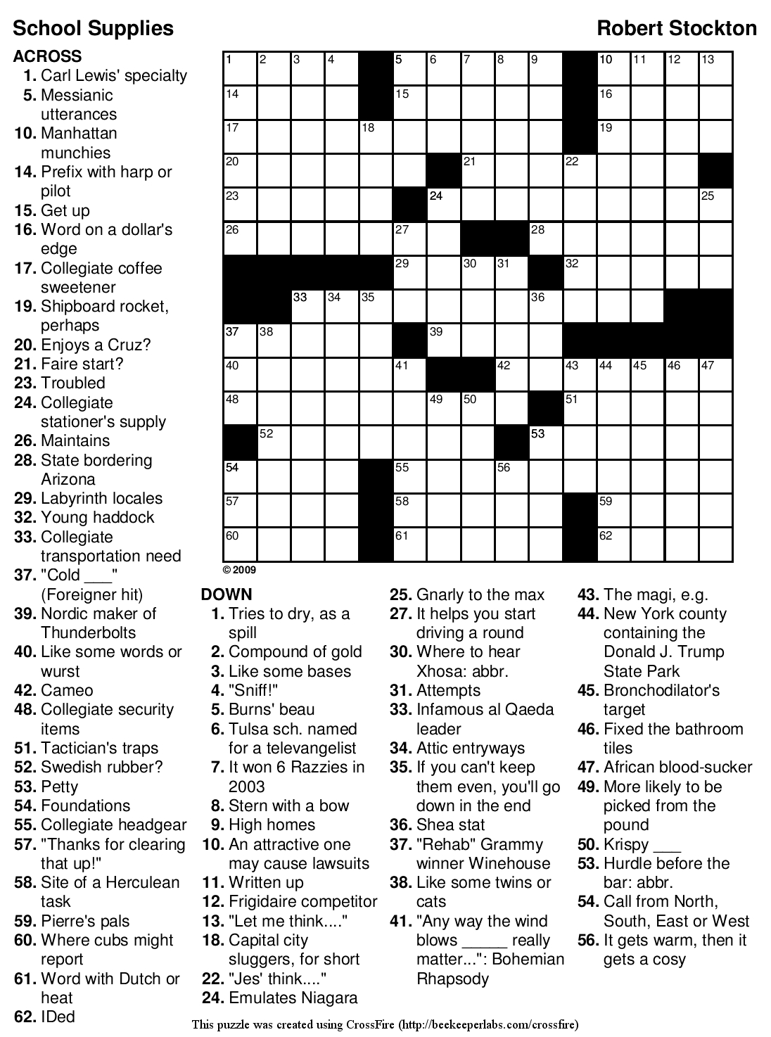 Free Printable Crossword Puzzles Medium Difficulty Free Printable