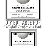 Editable Pdf Sports Team Volleyball Certificate Diy Award Template   Free Printable Softball Award Certificates