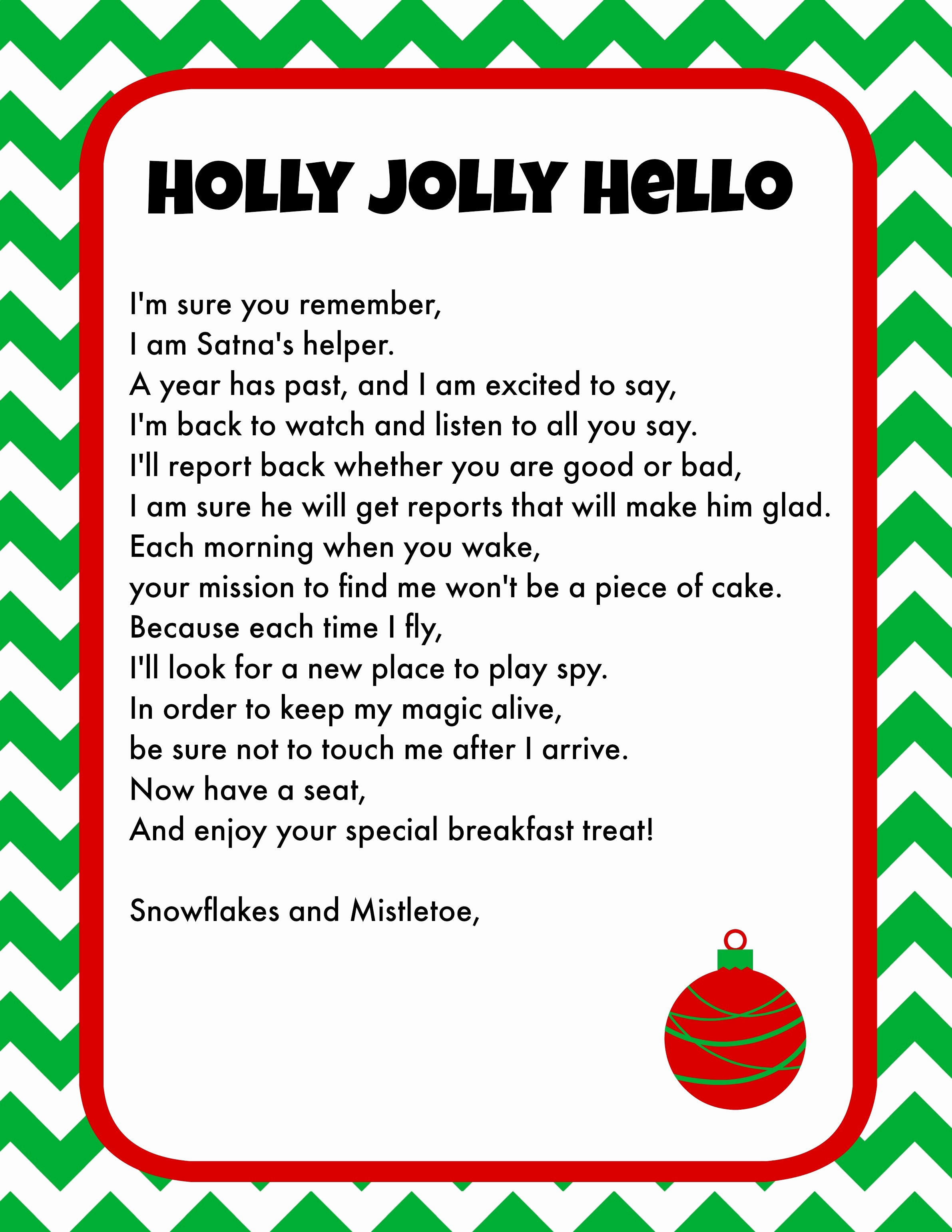 Free Printable Elf Letter Template