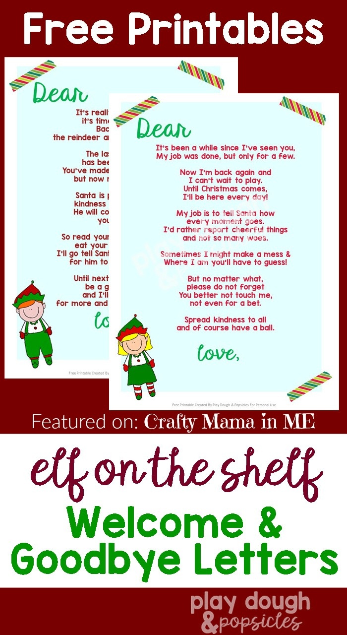 Elf On The Shelf Letters {Free Printables} - Crafty Mama In Me! - Elf On The Shelf Goodbye Letter Free Printable