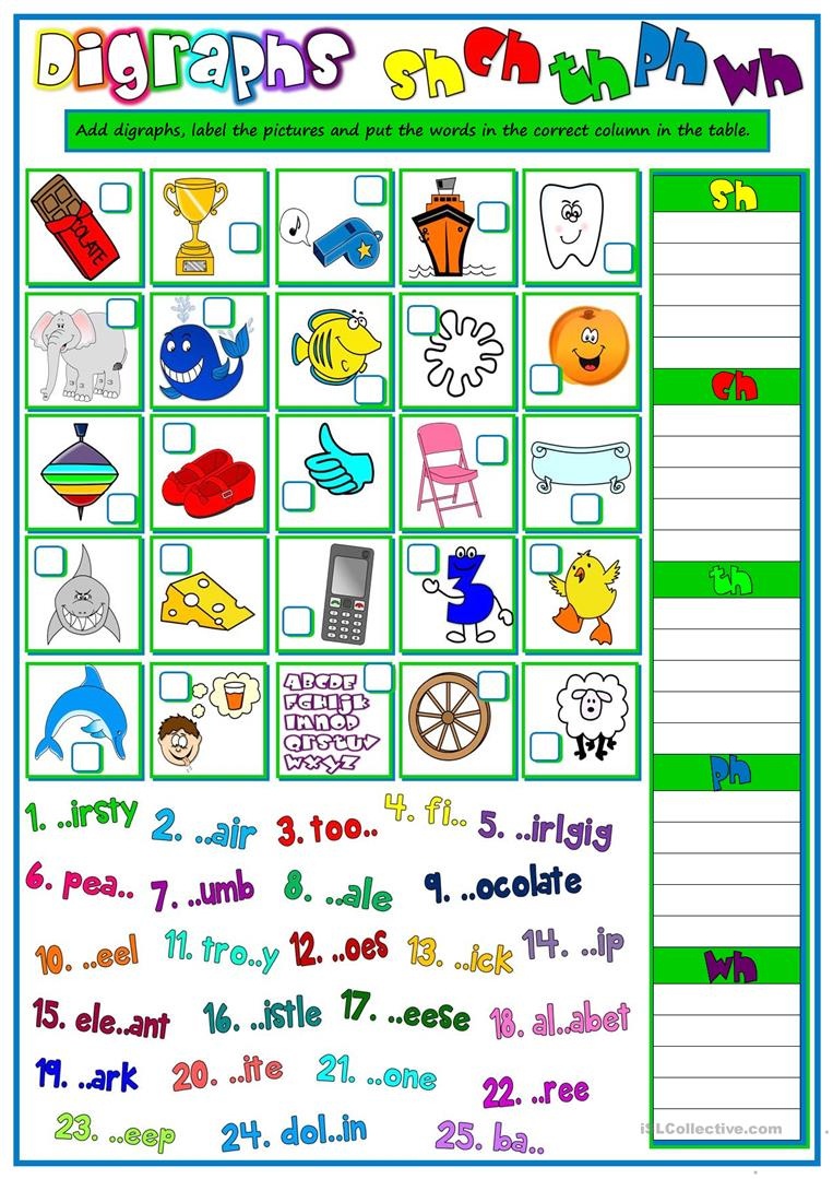 English Esl Digraphs Worksheets - Most Downloaded (13 Results) - Free Printable Ch Digraph Worksheets