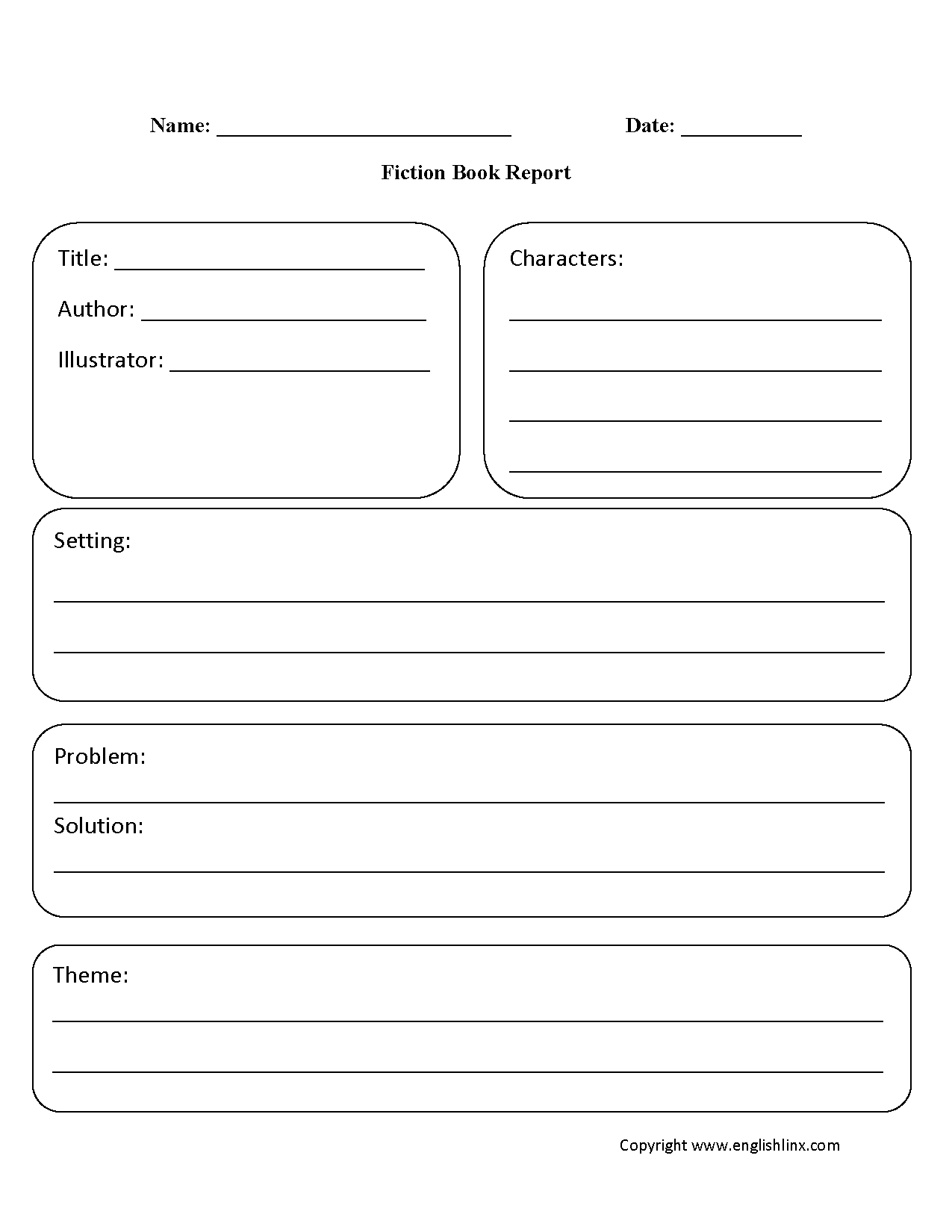 Englishlinx | Book Report Worksheets - Free Printable Books For 5Th Graders
