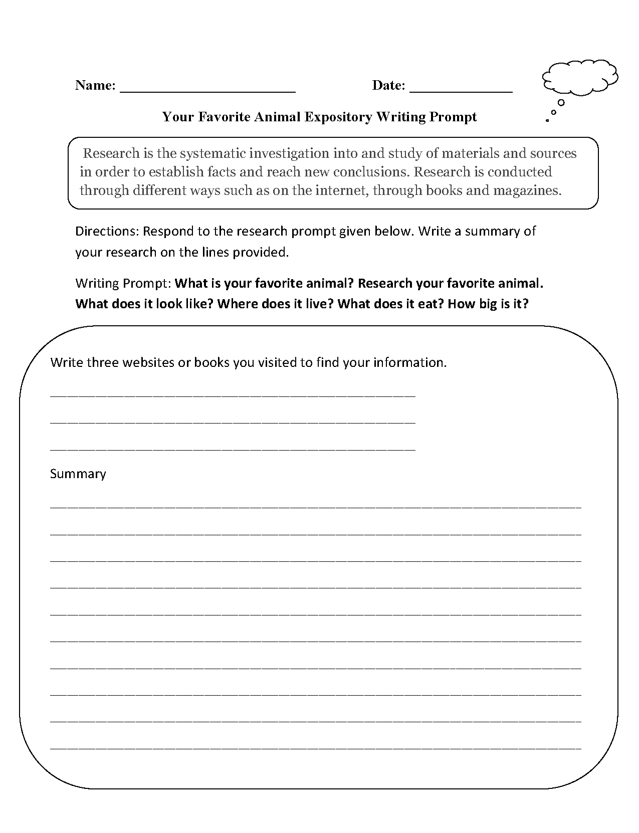 Writing Prompts For Grade 6 Worksheets