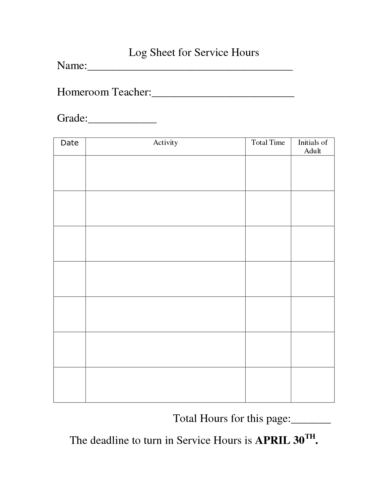 Excel : Community Service Essays Template 5 Community Service - Free Printable Community Service Log Sheet