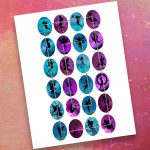 Fairies Silhouettes,digital Printable Oval Images,silhouette   Free Printable Cabochon Templates