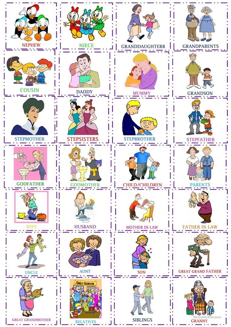Family Flash Cards Vocabulary Worksheet - Free Esl Printable - Free Printable Vocabulary Flashcards