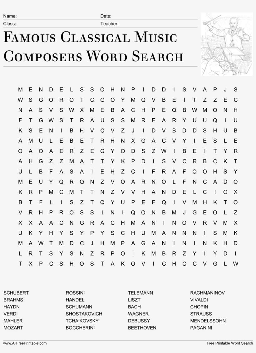 Word Search Maker World Famous From The Teacher s Corner Free Printable Music Word Searches