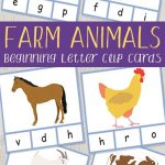 Farm Animals Beginning Letter Clip Cards | Farm | Farm Animals   Free Printable Farm Animal Pictures
