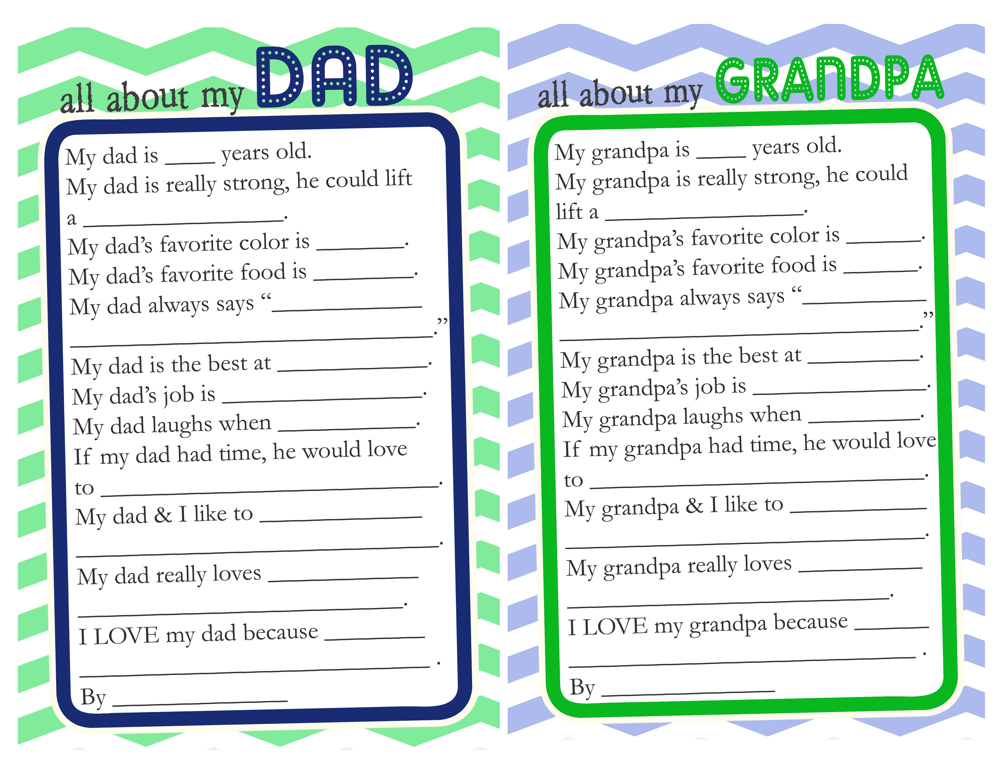 Father&amp;#039;s Day Questionnaire &amp;amp; Free Printable - The Crafting Chicks - Make A Printable Survey Free