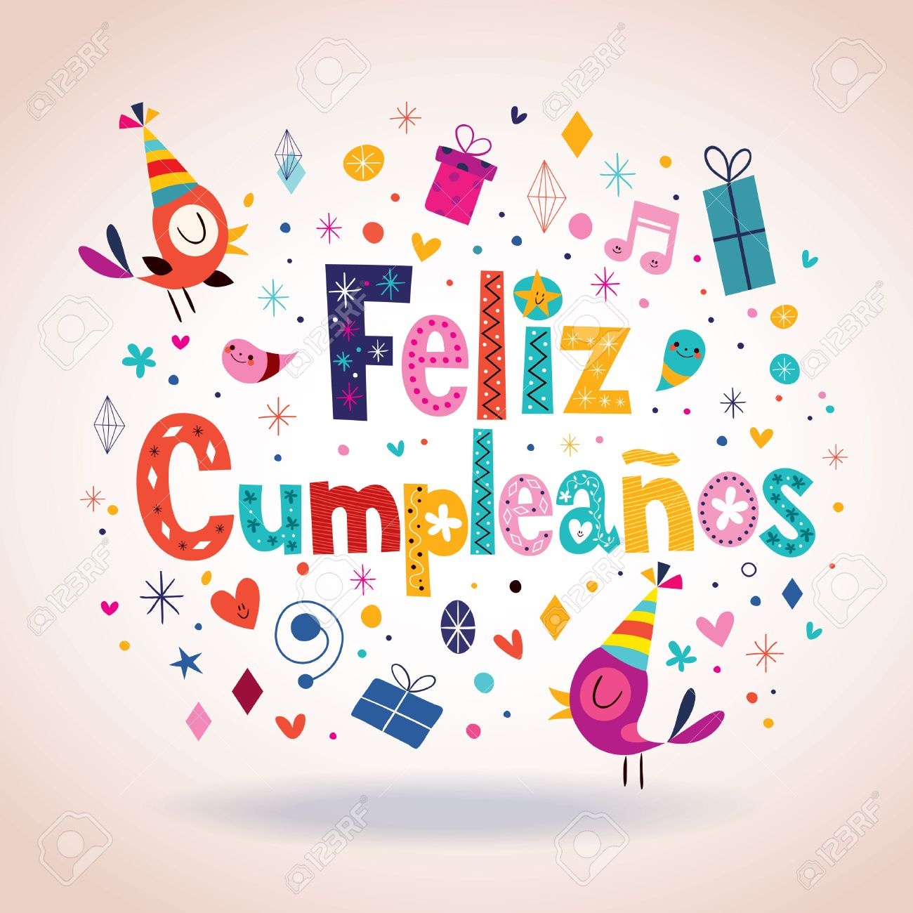 Feliz Cumpleanos - Happy Birthday In Spanish Card Royalty Free - Free Printable Happy Birthday Cards In Spanish