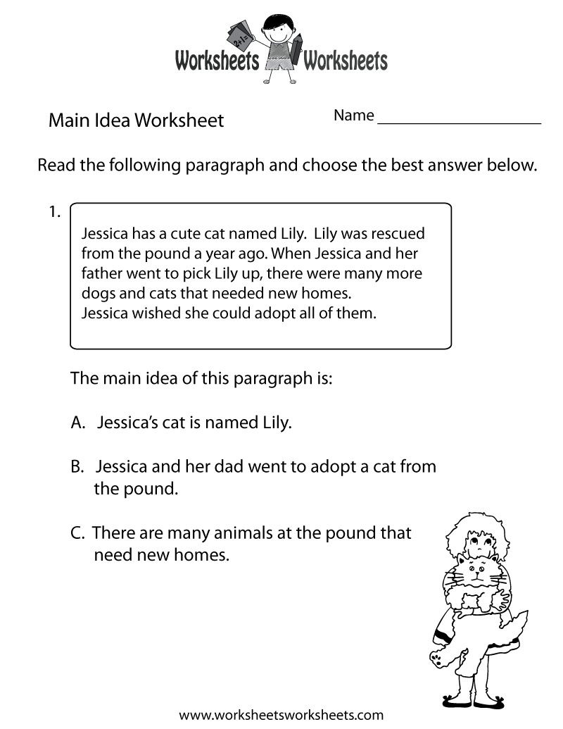 Finding The Main Idea Worksheet Printable | Main Idea | Main Idea - Free Printable Main Idea Graphic Organizer