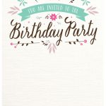 Flat Floral   Free Printable Birthday Invitation Template   Free Printable Birthday Invitations Pinterest