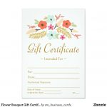 Flower Bouquet Gift Certificate | Zazzle | Baby | Gift   Free Printable Massage Gift Certificate Templates