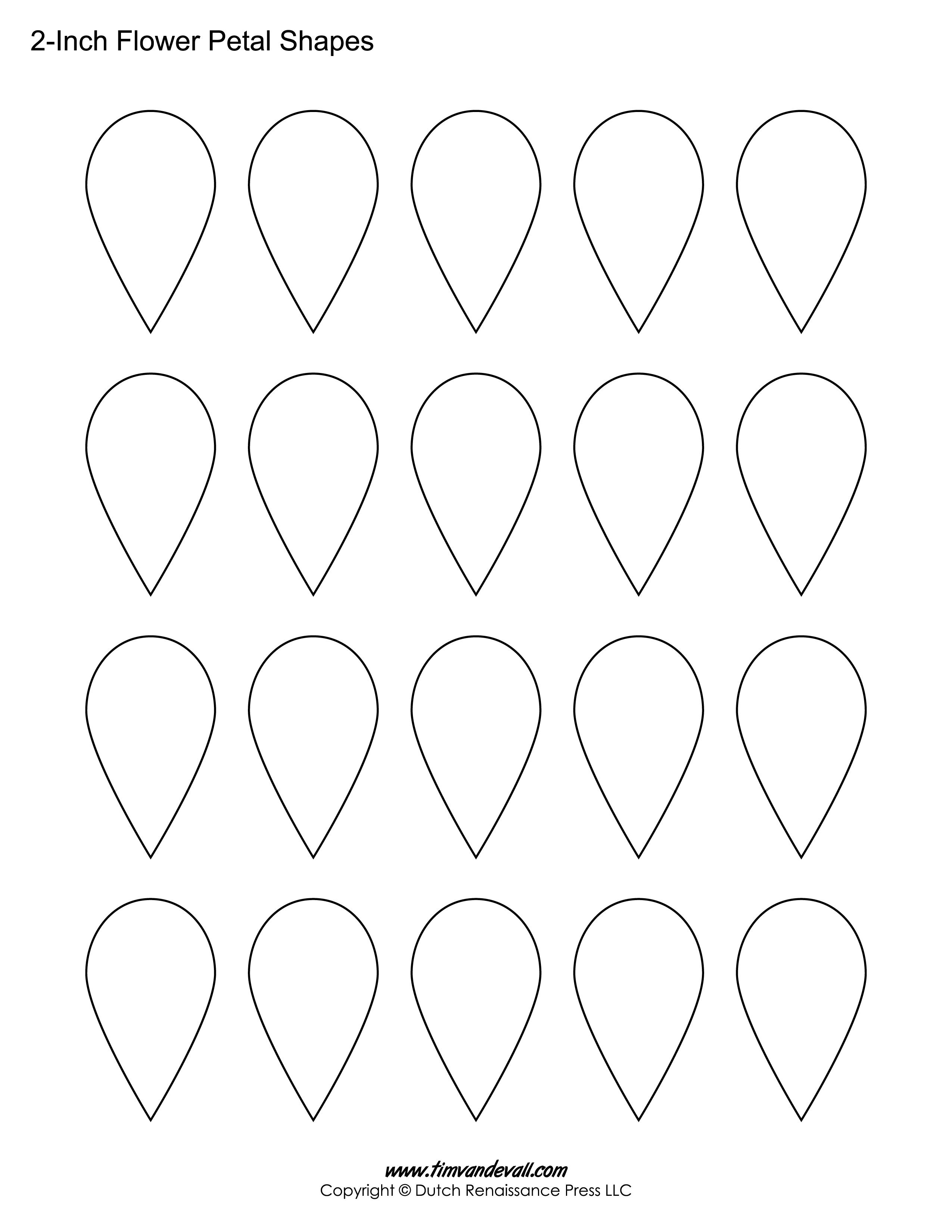 Flower Petal Shapes For Kids | Flower Templates | Flower Petal - Free Printable Shapes Templates