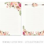 Flower Writing Paper Printables   Free Printable Stationery Writing Paper