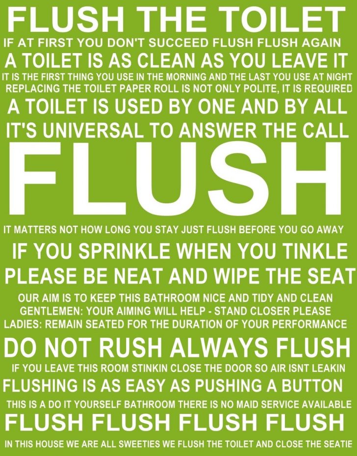Free Printable Flush The Toilet Signs