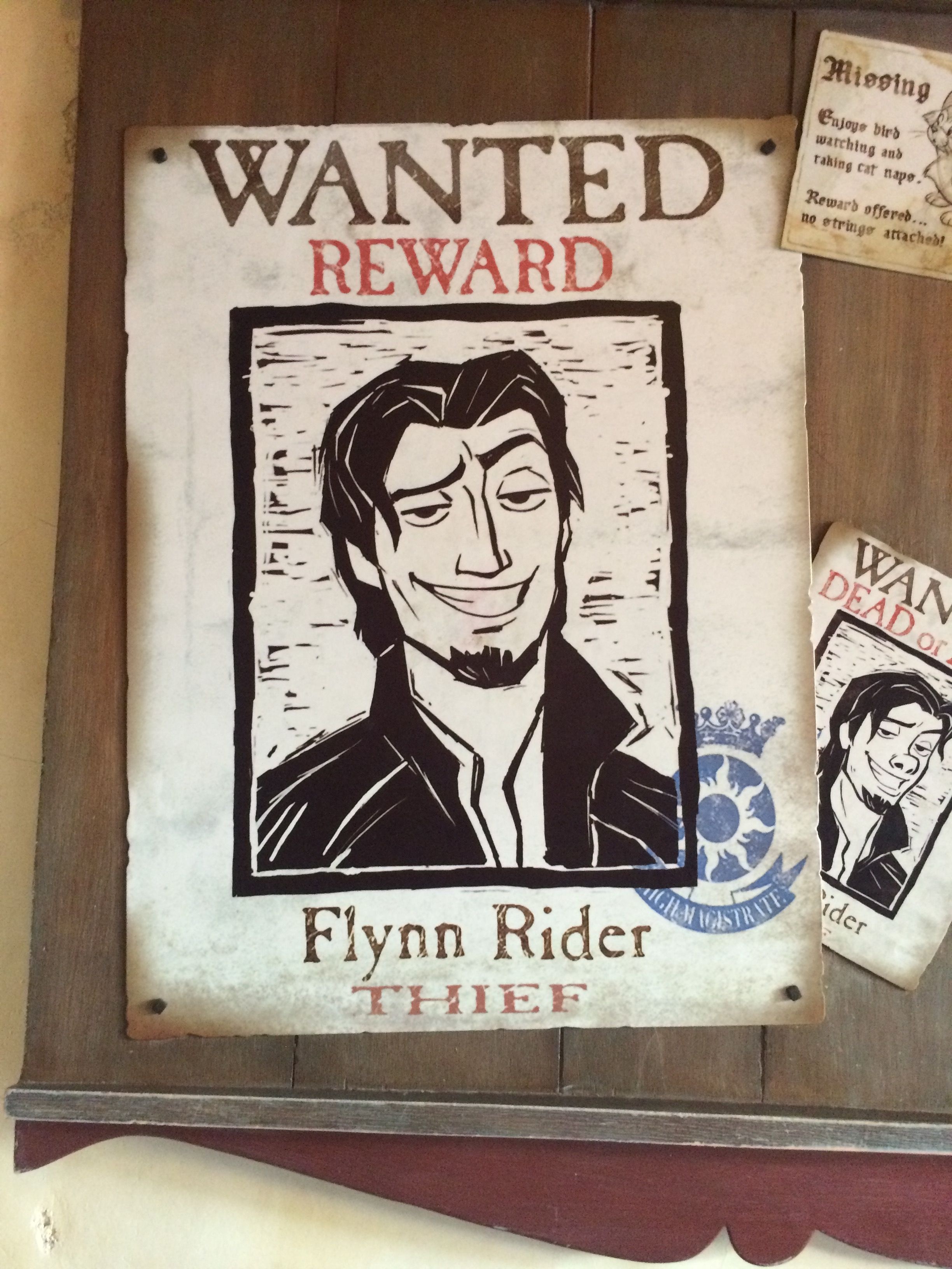 Flynn Rider (Eugene Fitzherbert) Wanted Poster In Disneyland - Free Printable Flynn Rider Wanted Poster