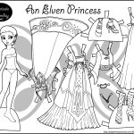 Four Princess Coloring Pages To Print & Dress | Templates And   Free Printable Paper Doll Coloring Pages