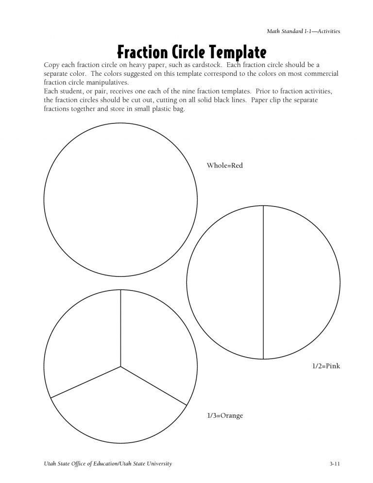 Fraction Papers | Circle Fraction Template - Pdf | Education - Free ...