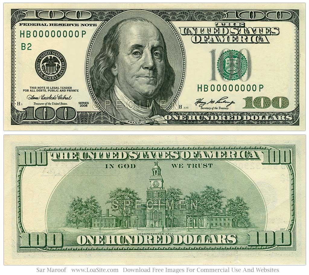 Printable Hundred Dollar Bill