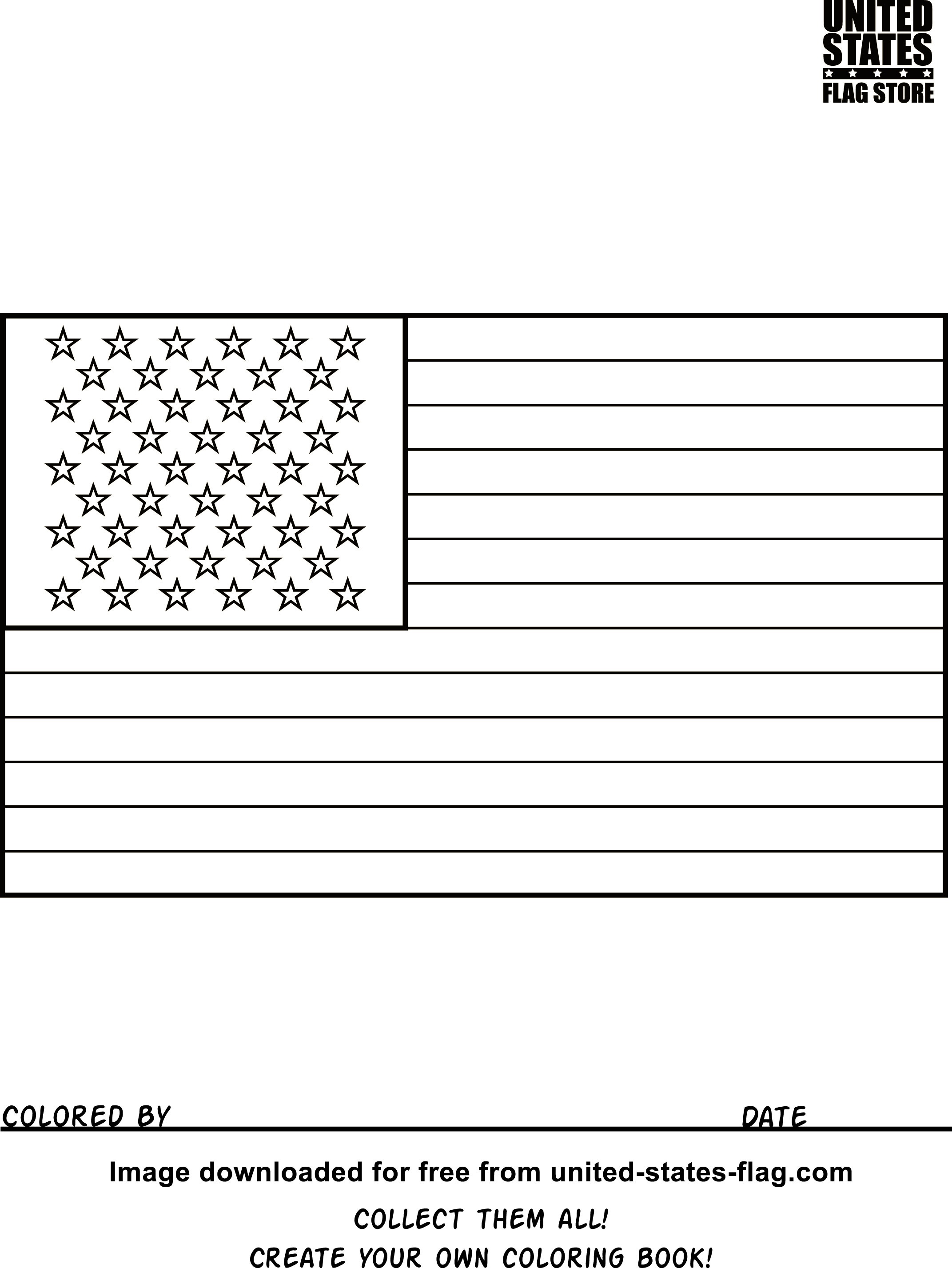 Free American Flag Coloring Pages - Free Printable American Flag Coloring Page