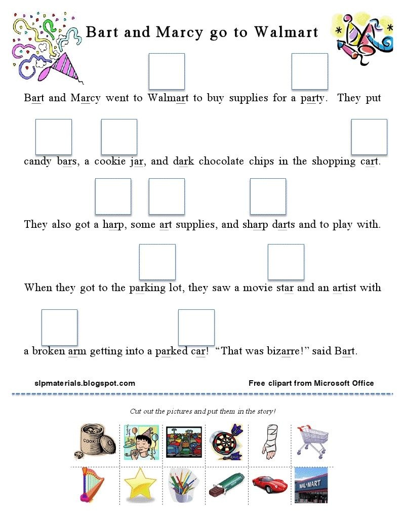 Free Articulation Story Activity: Vocalic /r/ (&amp;quot;ar&amp;quot; Sound)! | Ms - Free Printable Vocalic R Worksheets