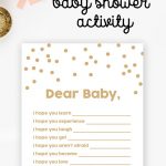 Free Baby Shower Printable – Gold Glitter Wishes For Baby   Instant   Free Printable Baby Shower Table Signs