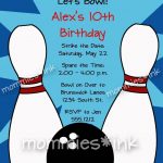 Free Bowling Party Invitations Templates With Blue Background Colors   Free Printable Bowling Invitation Templates