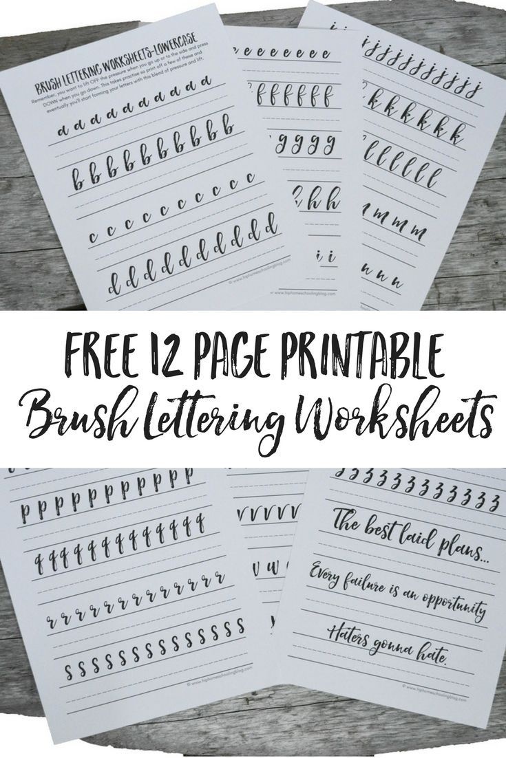 Free Brush Lettering Worksheets | Lettering | Brush Lettering - Free Printable Calligraphy Worksheets