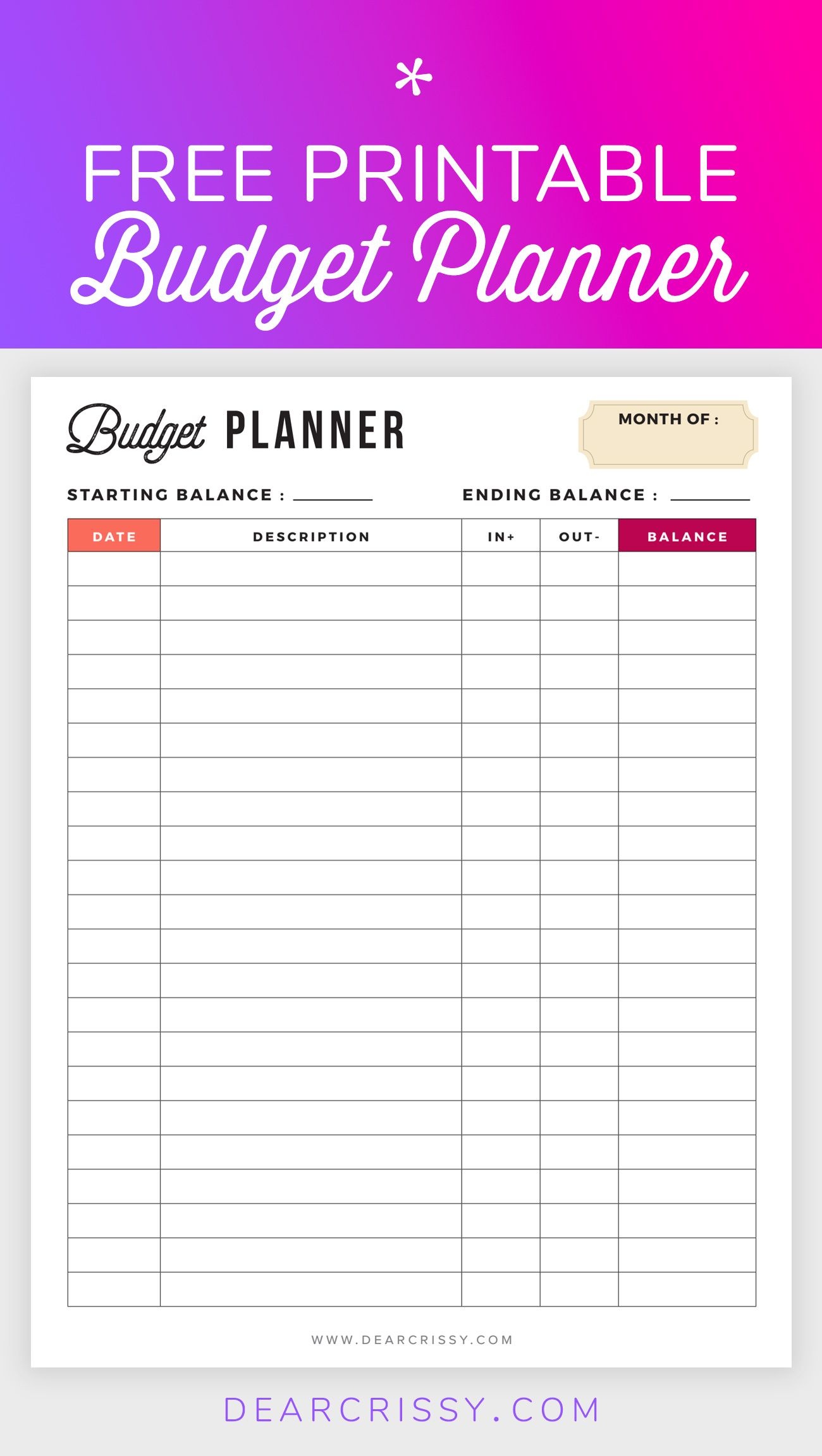 Free Printable Finance Sheets | Free Printable