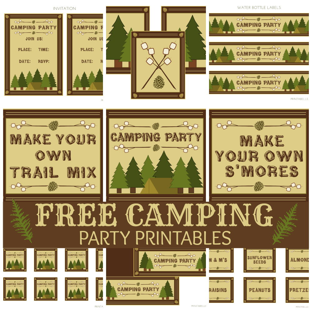 Free Camping Party Printables From Printabelle | Catch My Party - Free Printable Camping Signs