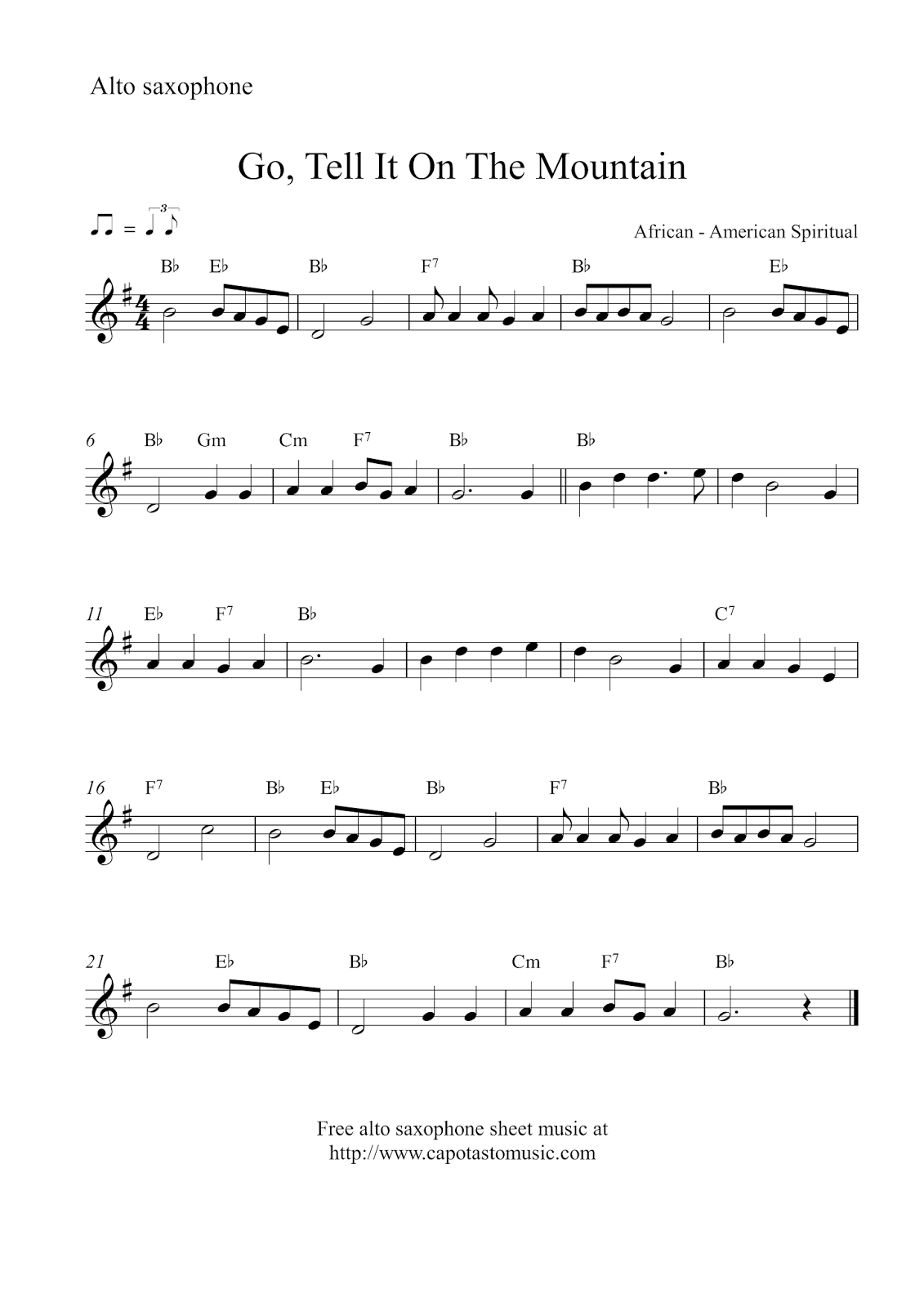Free Printable Alto Saxophone Sheet Music Free Printable