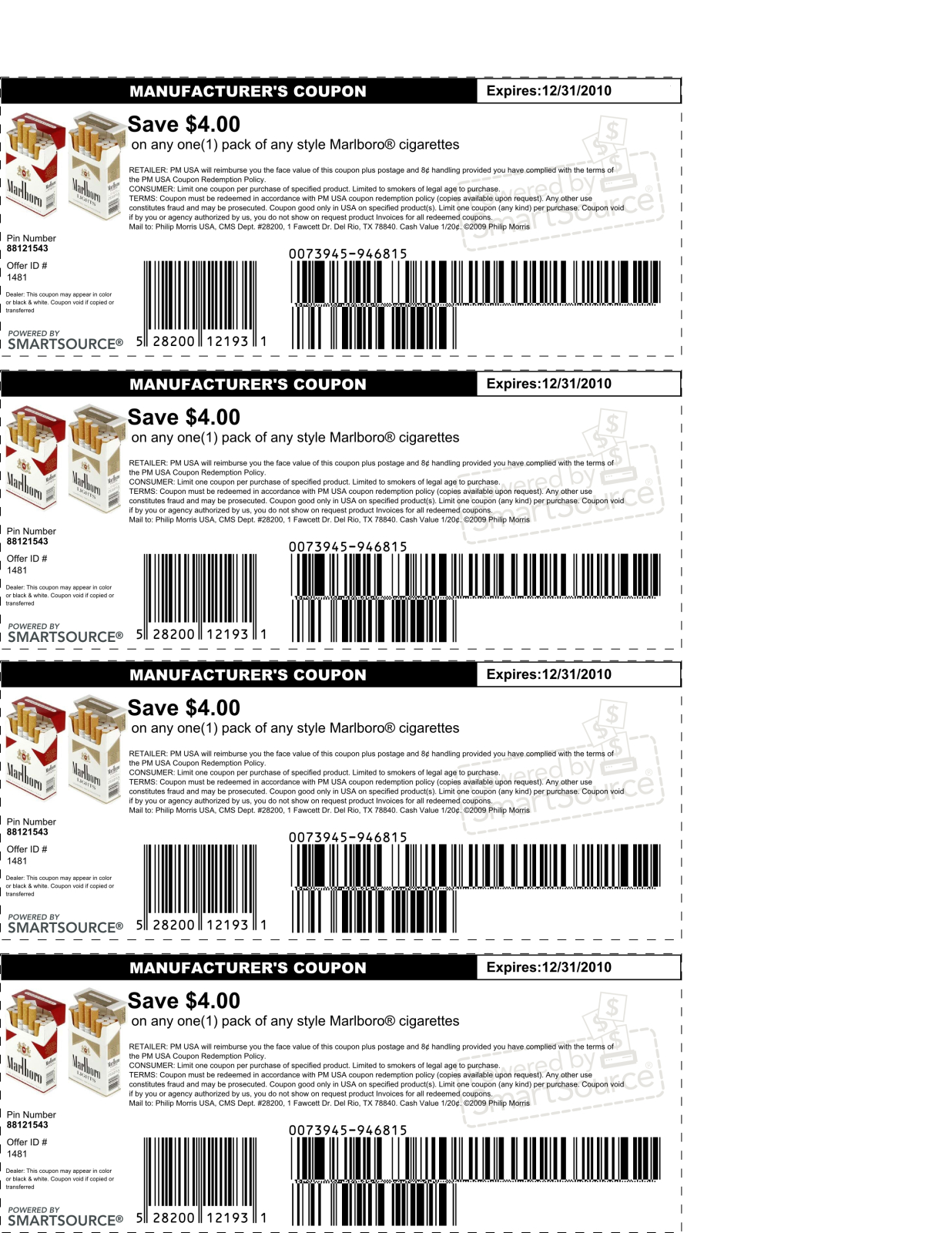 Free Coupons For Marlboro Cigarettes / Coupons 30 Off - Free Pack Of Cigarettes Printable Coupon