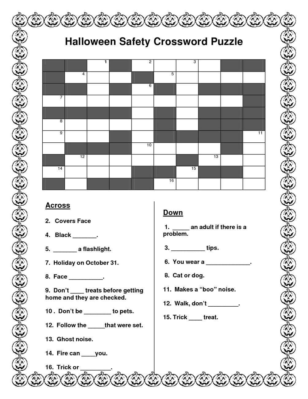 Free Crosswords For Kids | Activity Shelter - Halloween Crossword Printable Free
