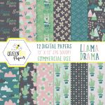 Free Digital (And Printable) Llama Scrapbook Paper • Glitter 'n Spice   Free Printable Scrapbook Paper