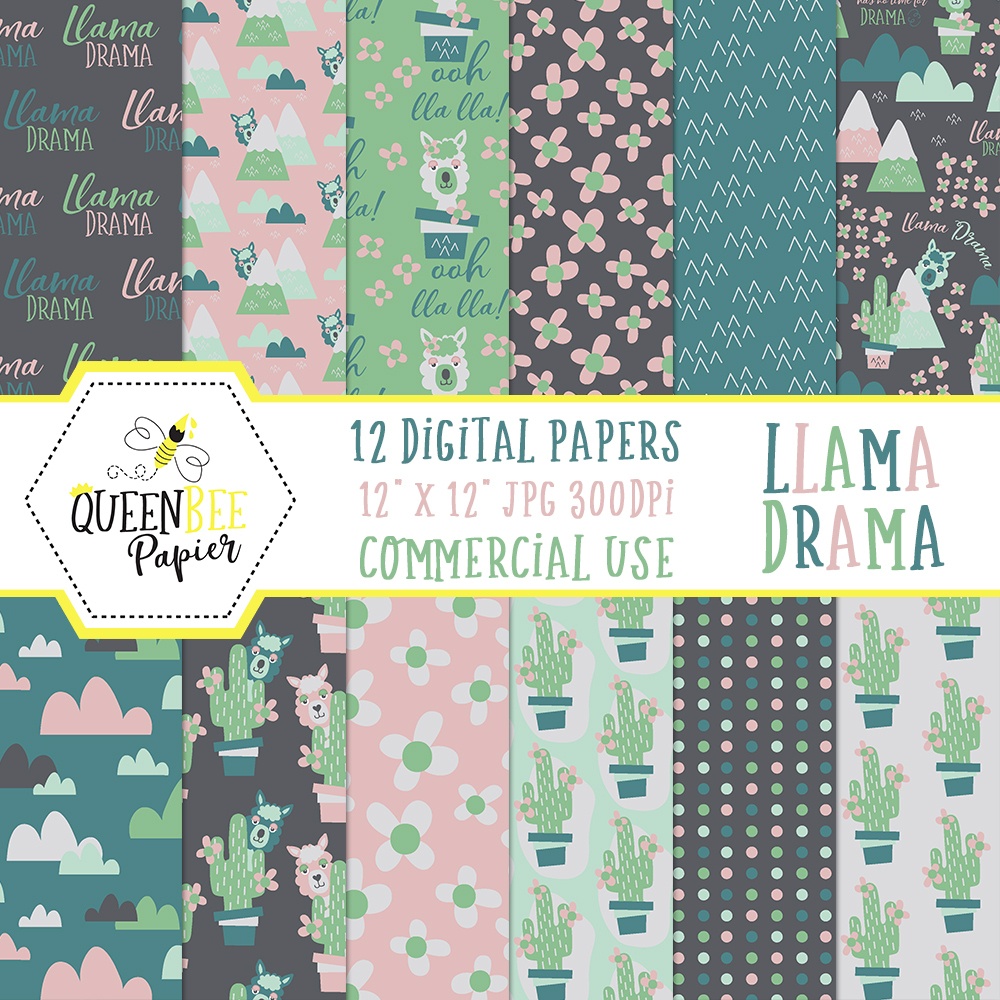 Free Digital (And Printable) Llama Scrapbook Paper • Glitter &amp;#039;n Spice - Free Printable Scrapbook Paper