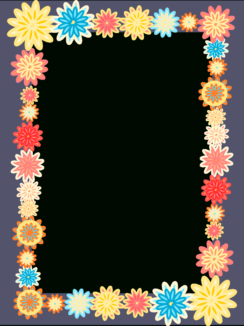 Free Digital Scrapbooking Flower Frames – Colorful Flower Frame Png - Free Printable Frames For Scrapbooking