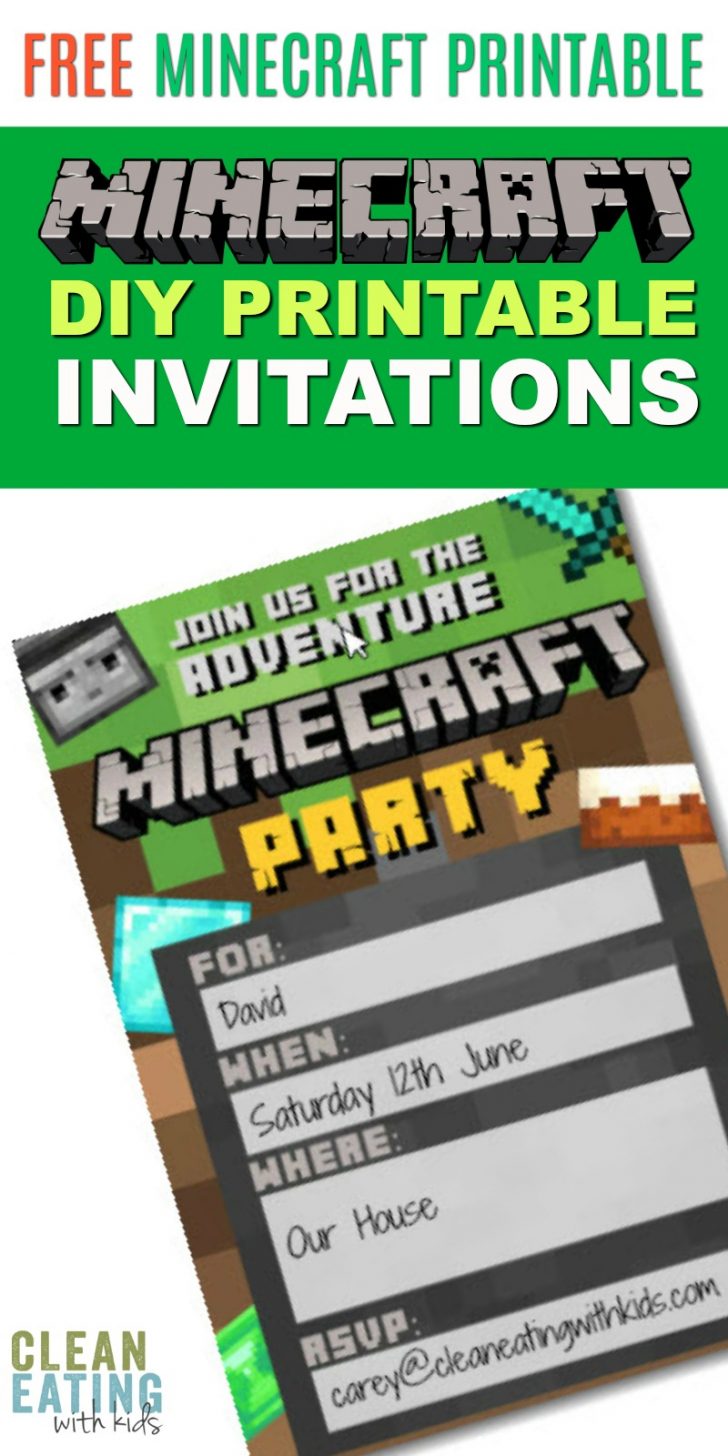 Free Printable Minecraft Invitations