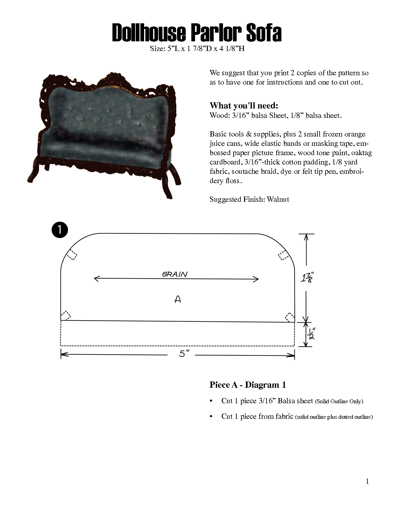 Free Printable Dollhouse Furniture Patterns Free Printable
