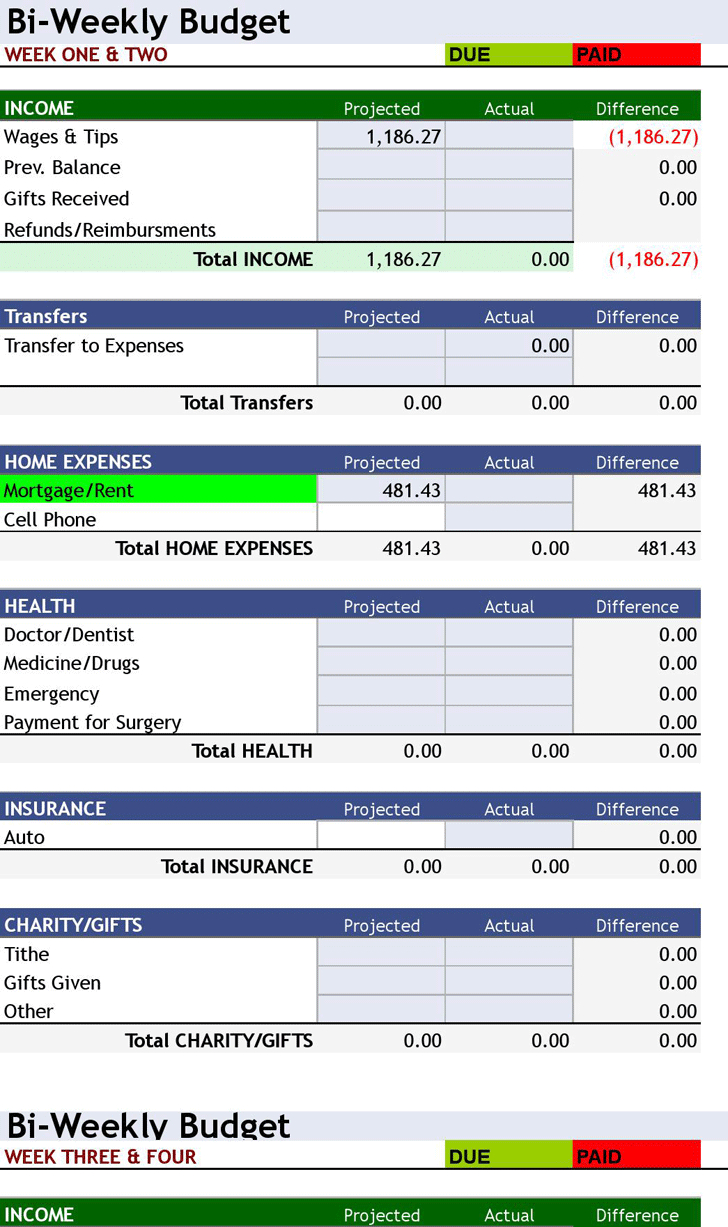 free google sheets templates personal weekly budget