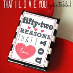 Free Downloadable Templates For The 52 Things I Love About You Cards   52 Reasons Why I Love You Free Printable Template