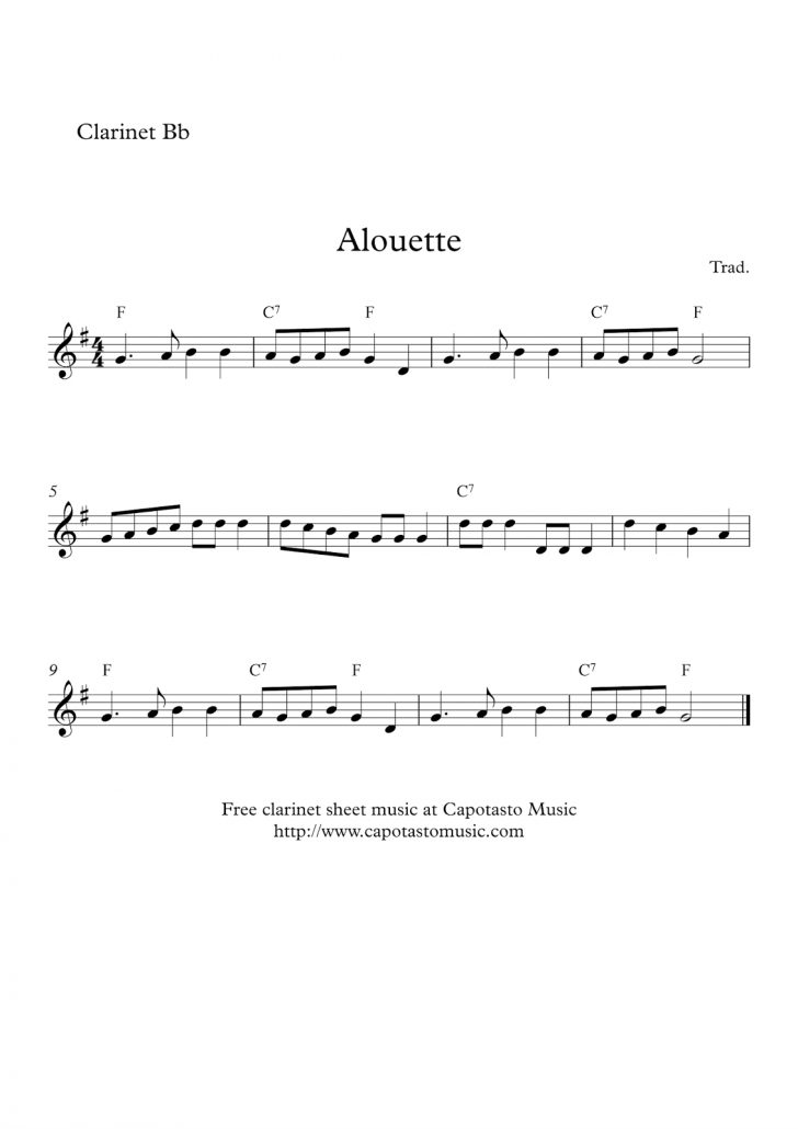 Free Printable Clarinet Music