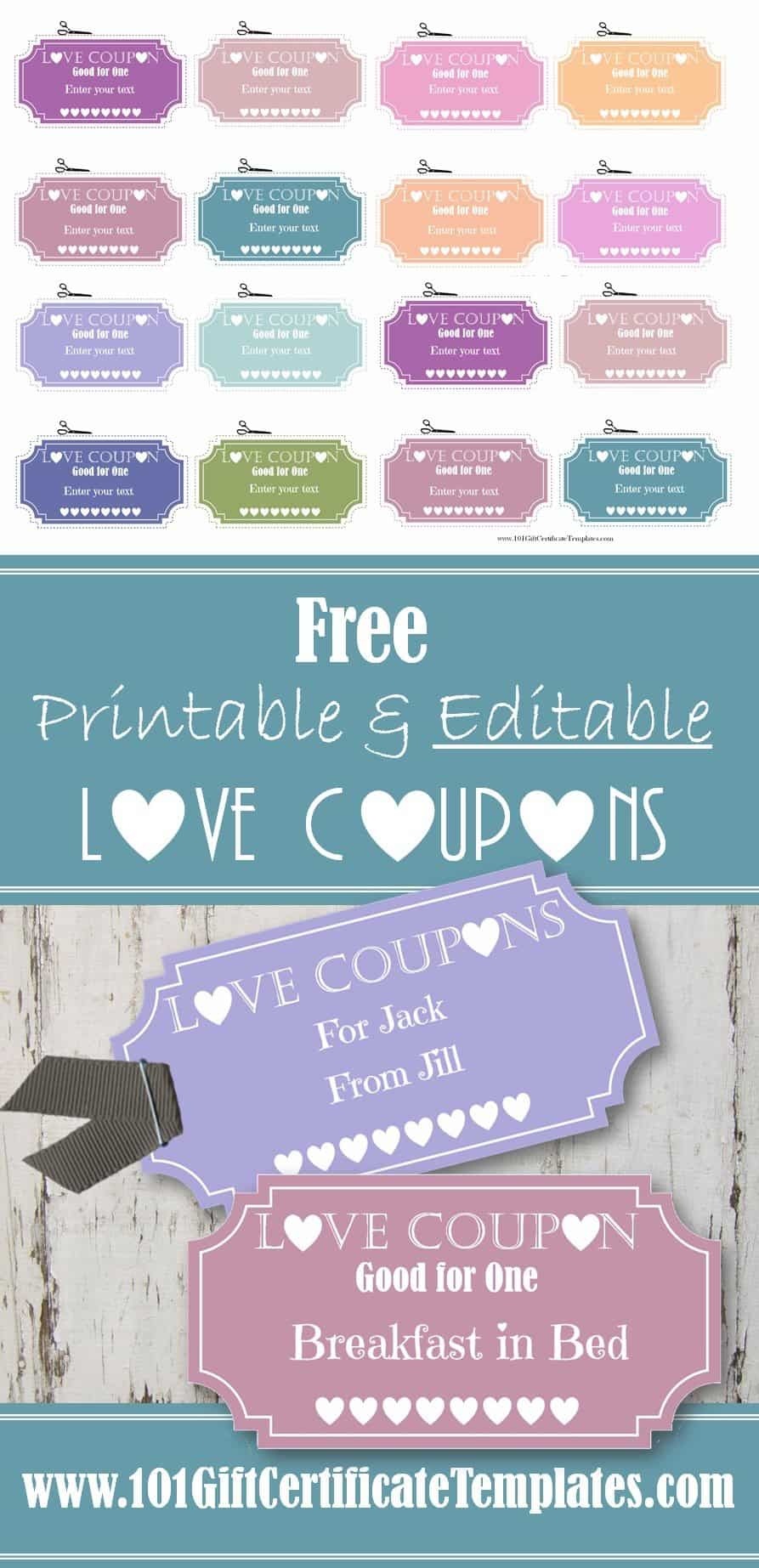 Free Editable Love Coupons For Him Or Her - Free Printable Coupon Book For Boyfriend