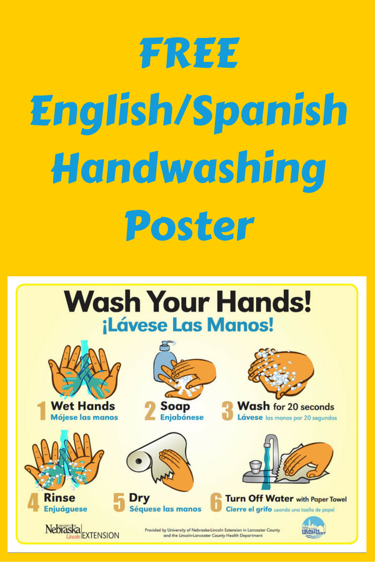 Free English / Spanish Handwashing Poster - Use For Daycare, School - Free Printable Hand Washing Posters