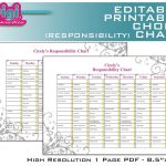 Free Family Chore Charts Printable | Editable / Printable Chore   Free Printable Chore List For Teenager