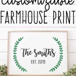 Free Farmhouse Inspired Established Print Customizable   Free Printable Custom Signs
