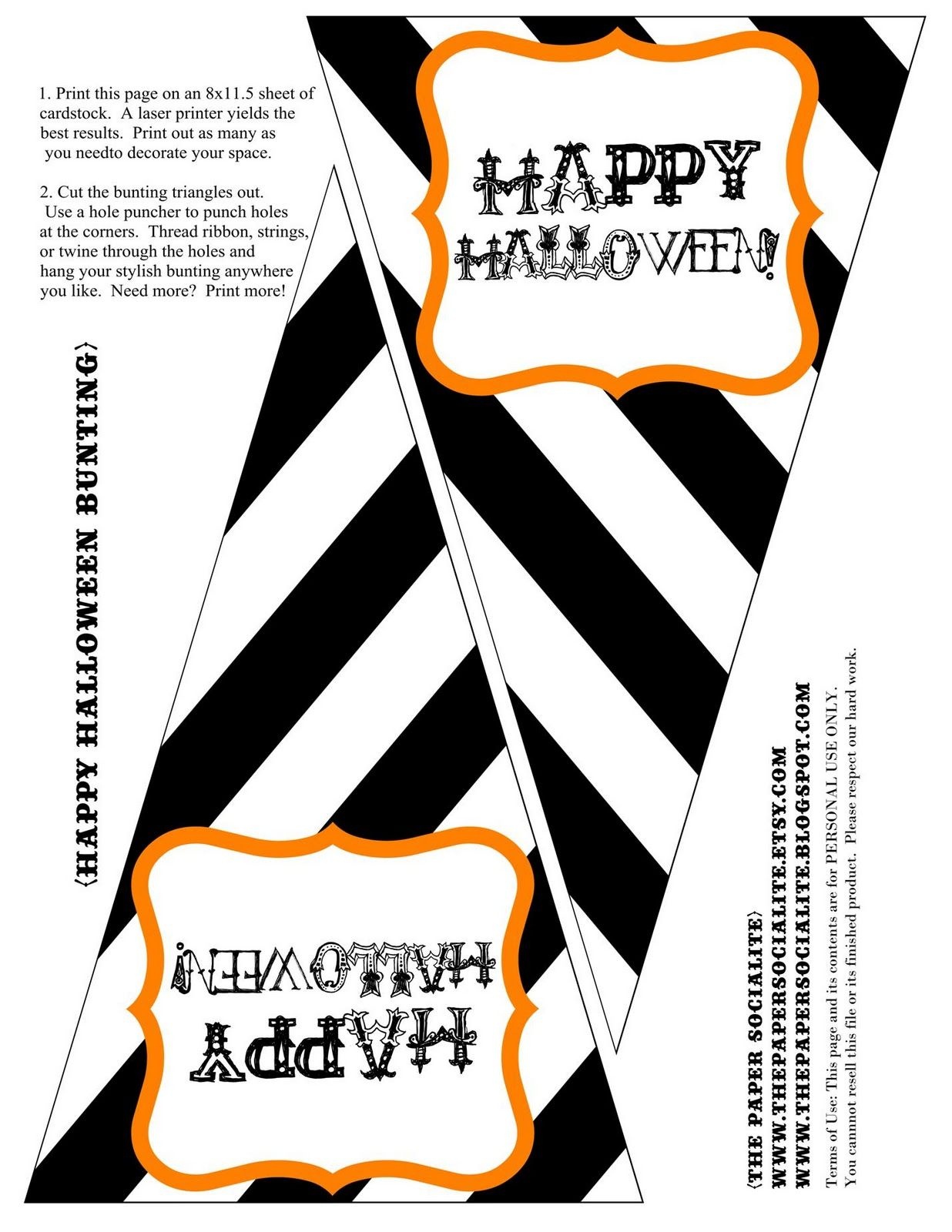 Free Halloween Bunting Printable | Halloween | Halloween Bunting - Free Printable Halloween Banner Templates