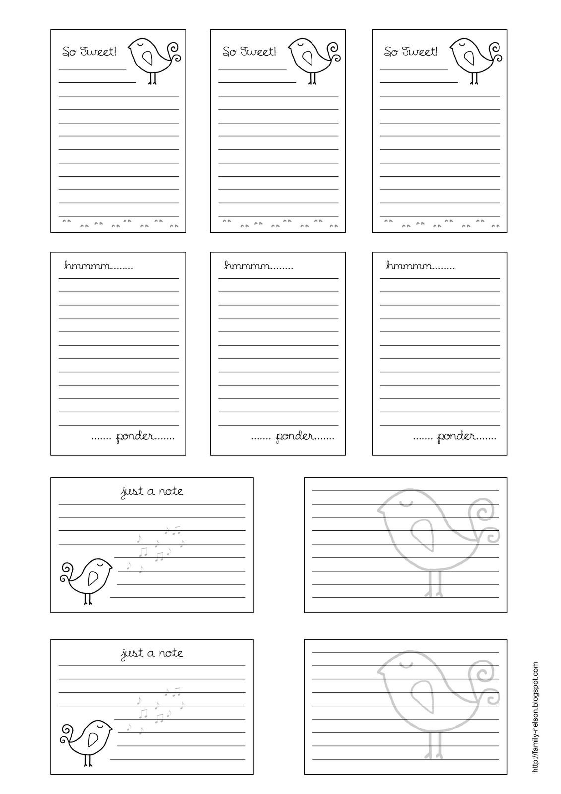 Free Journaling Printables | Free Printable Journalling Cards---Also - Free Printable Baby Journal Pages