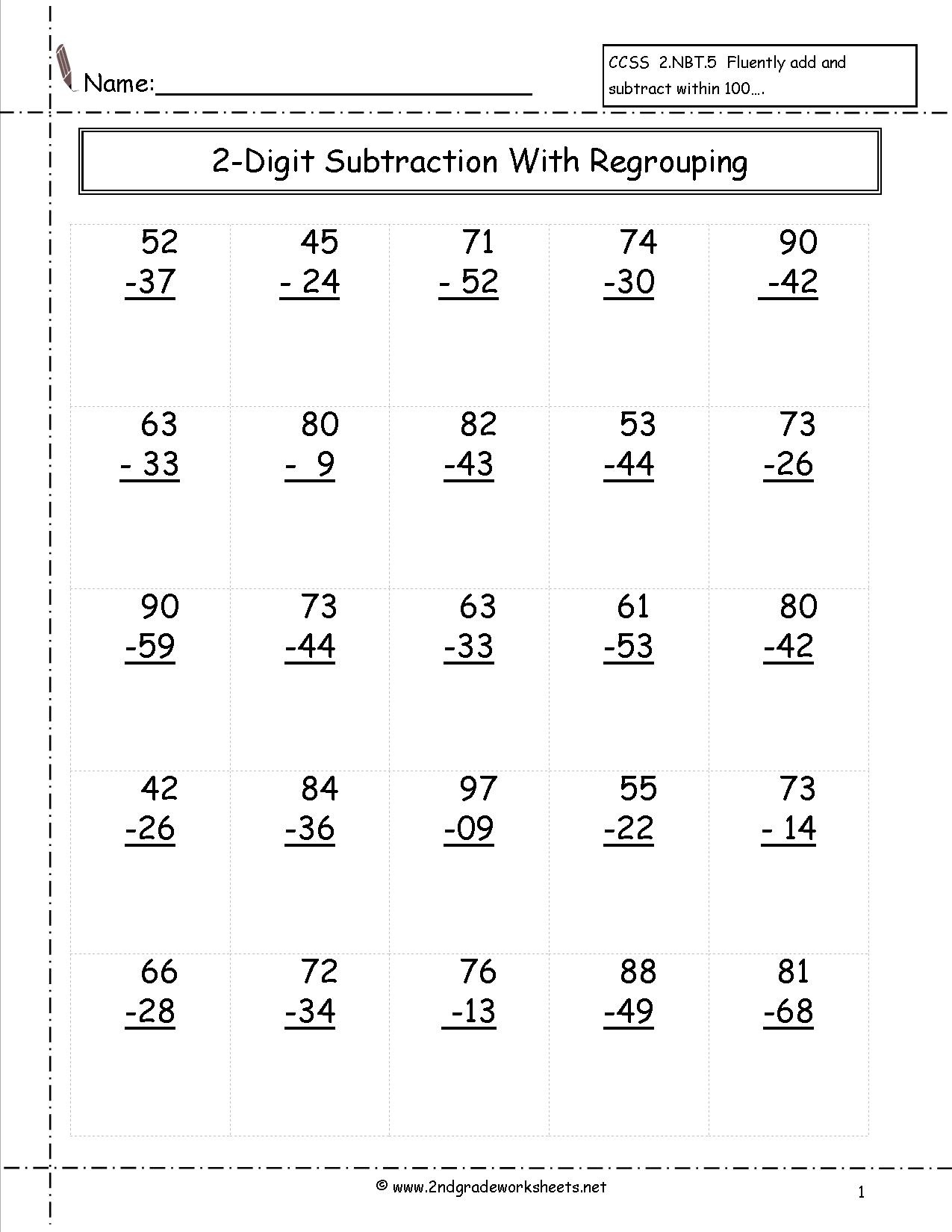 free printable double digit addition and subtraction worksheets free