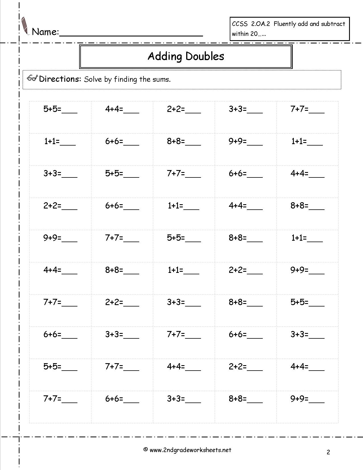 Free Printable Double Digit Addition And Subtraction Worksheets Free Printable